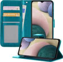 Samsung A12 Hoesje Bookcase Cover met Kaarthouder - Turquoise