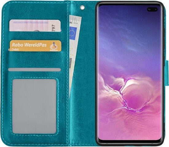 Samsung S10 Hoesje Book Case Kunstleer - Turquoise