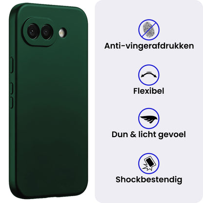 Google Pixel 10a Hoesje Siliconen Backcover Lichtgewicht - Donkergroen