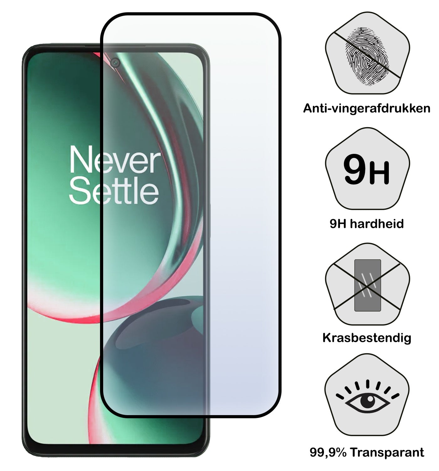 OnePlus Nord CE 3 Lite Screenprotector Full Cover Tempered Glass