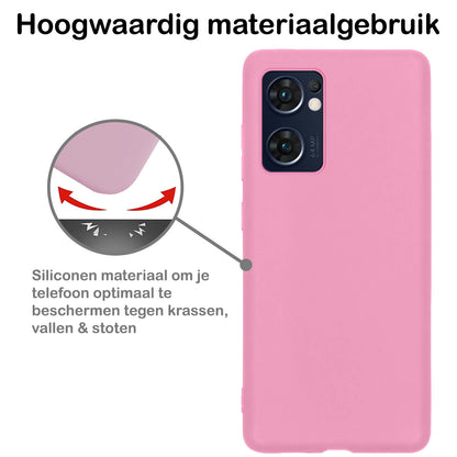 OPPO Find X5 Lite Hoesje Siliconen Backcover Lichtgewicht - Lichtroze