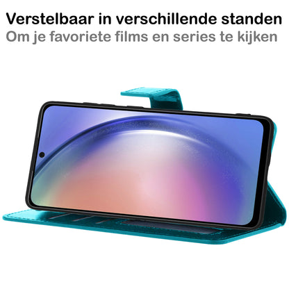 Samsung A54 Hoesje Bookcase Cover met Kaarthouder - Turquoise