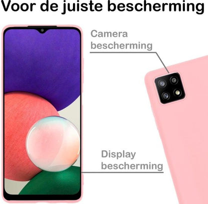Samsung A22 5G Hoesje Siliconen Backcover Lichtgewicht - Lichtroze