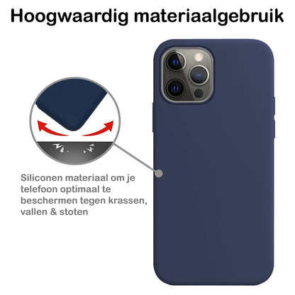 iPhone 13 Pro Hoesje Siliconen Backcover Lichtgewicht - Donkerblauw