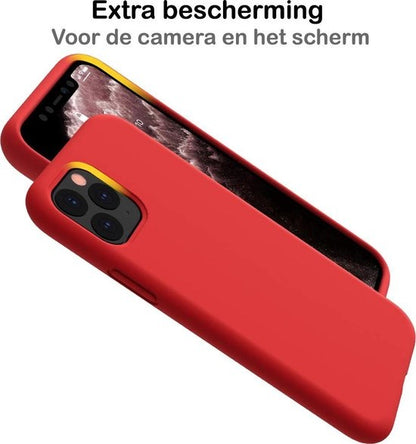 iPhone 11 Pro Max Hoesje Siliconen Backcover Lichtgewicht - Rood