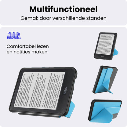 Kobo Nia Trifold Bookcase Hoes - Lichtblauw