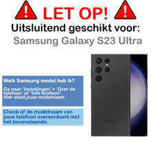 Samsung S23 Ultra Hoesje Bookcase Cover met Kaarthouder - Donkerblauw
