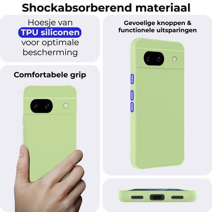 Google Pixel 8a Hoesje Siliconen Backcover Lichtgewicht - Groen