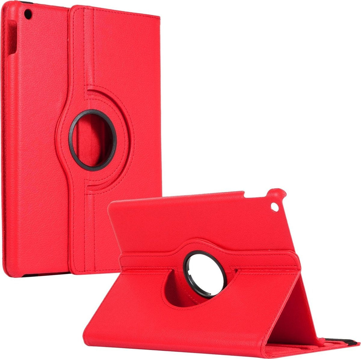 iPad 10.2 2019 Hoesje 360ðð Draaibare Book Case Kunstleer - Rood