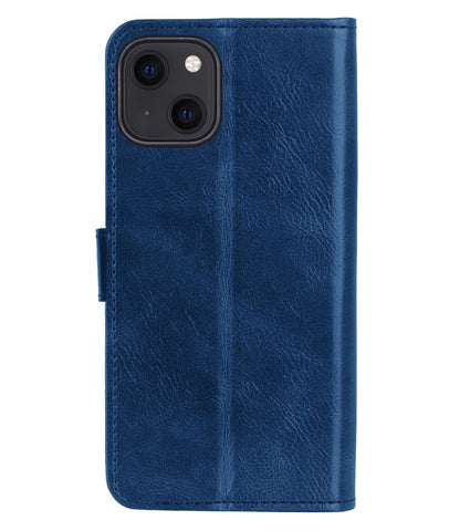iPhone 14 Hoesje Bookcase Cover met Kaarthouder - Donkerblauw