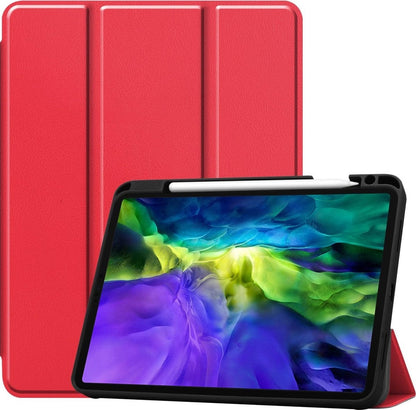 iPad Pro 2020 (11 inch) Trifold Bookcase Hoes met Penhouder voor Apple Pen - Rood