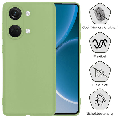 OnePlus Nord 3 Hoesje Siliconen Backcover Lichtgewicht - Groen