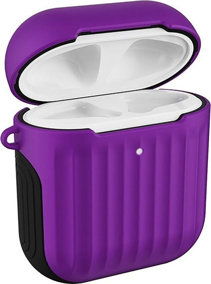 AirPods 1 Hoesje Siliconen met Ribbels Shockbestendig - Paars