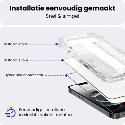 iPhone 16e Screenprotector Flexibel Glas met Installatieframe