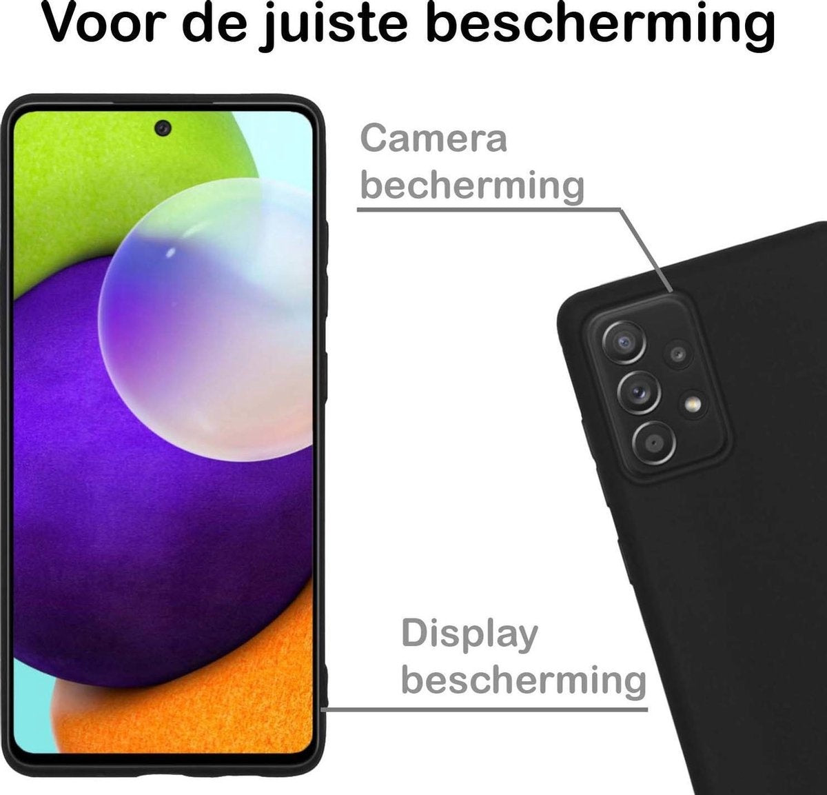 Samsung A52 Hoesje Siliconen - Zwart