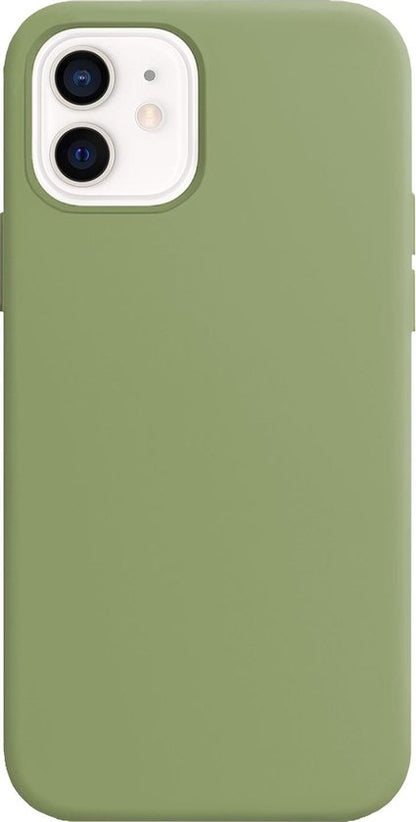 iPhone 12 Hoesje Siliconen Backcover Lichtgewicht - Groen