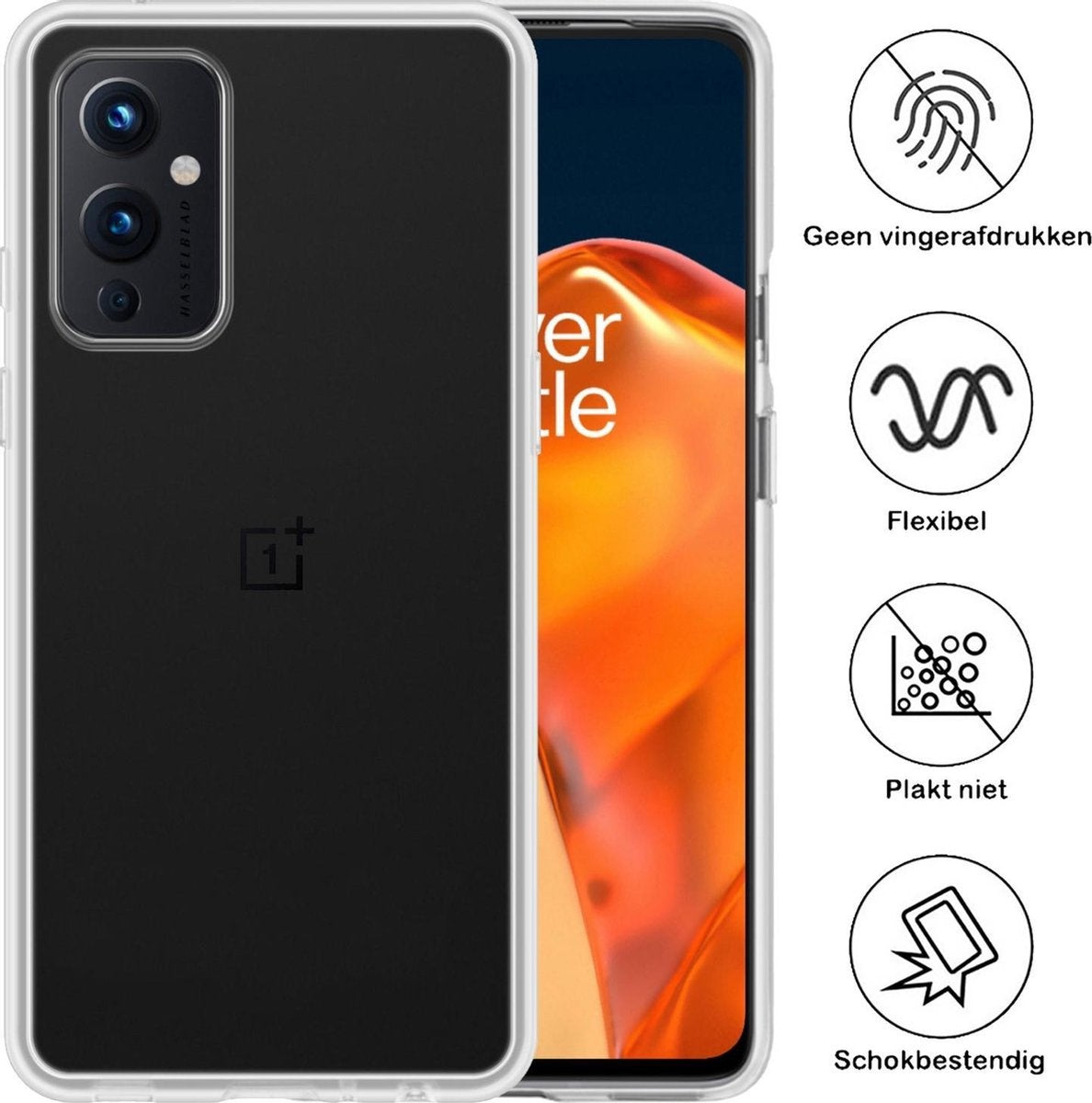 OnePlus 9 Hoesje Siliconen - Transparant