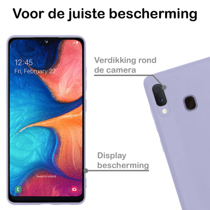 Samsung A20e Hoesje Siliconen Backcover Lichtgewicht - Lila