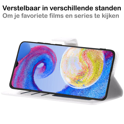 Samsung A04s Hoesje Book Case Kunstleer - Wit