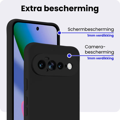 Google Pixel 11 Pro XL Hoesje Siliconen Backcover Lichtgewicht - Zwart