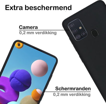 Samsung A21s Hoesje Siliconen - Zwart