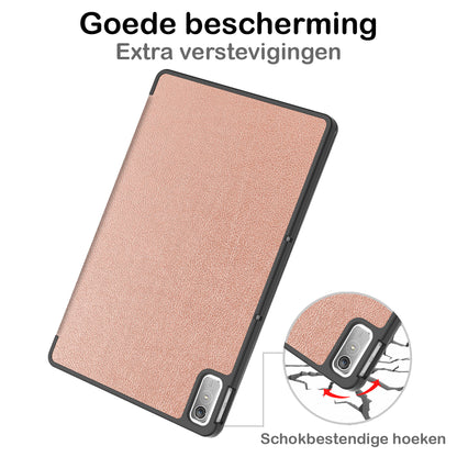 Lenovo Tab P11 (2e Gen) Trifold Bookcase Hoes - Rosé goud
