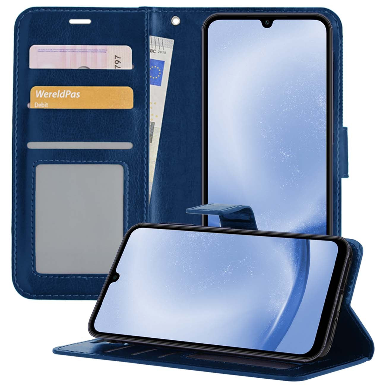 Samsung A25 Hoesje Book Case Kunstleer - Donkerblauw