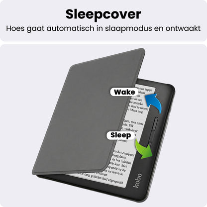 Kobo Libra H2O Bookcase Hoes Shockabsorberend - Grijs
