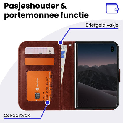 iPhone Duo Hoesje Bookcase Cover met Kaarthouder - Bruin