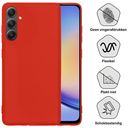 Samsung A34 Hoesje Siliconen - Rood