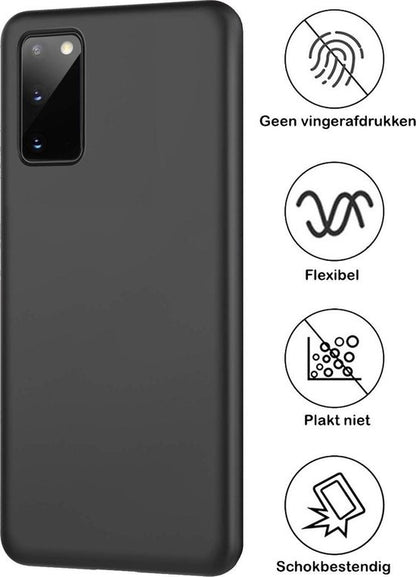 Samsung S20 Hoesje Siliconen Backcover Lichtgewicht - Zwart