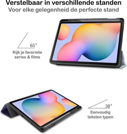 Samsung Galaxy Tab S6 Lite Trifold Bookcase Hoes met Penhouder voor S Pen - Galaxy