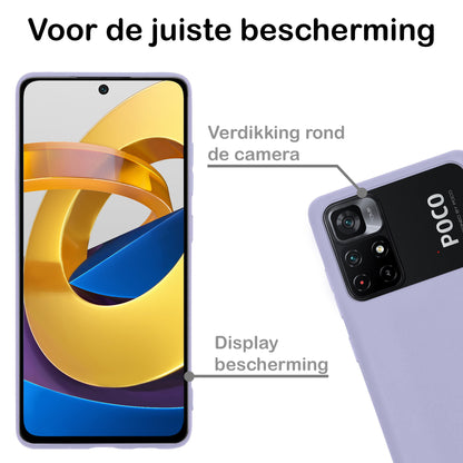 Xiaomi Poco M4 Pro 5G Hoesje Siliconen Backcover Lichtgewicht - Lila