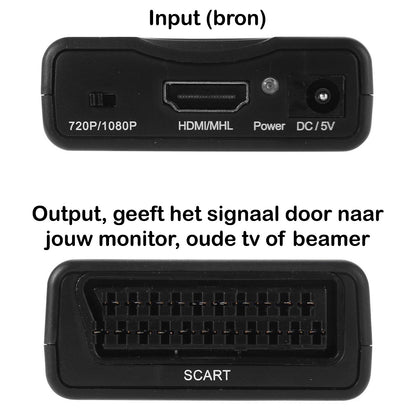 HDMI Naar Scart Converter Kabel HDMI Naar Scart Kabel 1080p - HDMI naar Scart kabel - Zwart