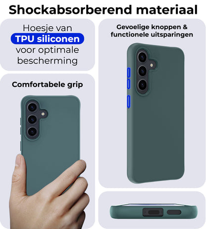 Samsung A55 Hoesje Siliconen - Donkergroen