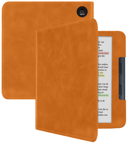 Kobo Libra Colour Leren Bookcase Hoes - Bruin