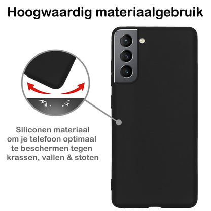 Samsung S22 Hoesje Siliconen - Zwart