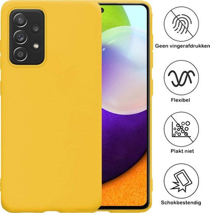 Samsung A52 Hoesje Siliconen Backcover Lichtgewicht - Geel