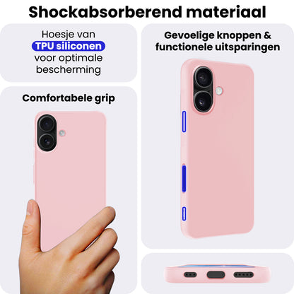 iPhone 17 Hoesje Siliconen Backcover Lichtgewicht - Lichtroze