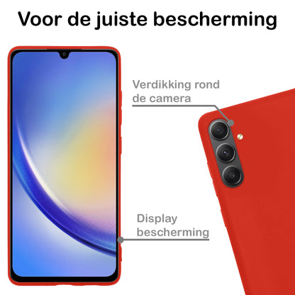 Samsung A34 Hoesje Siliconen - Rood