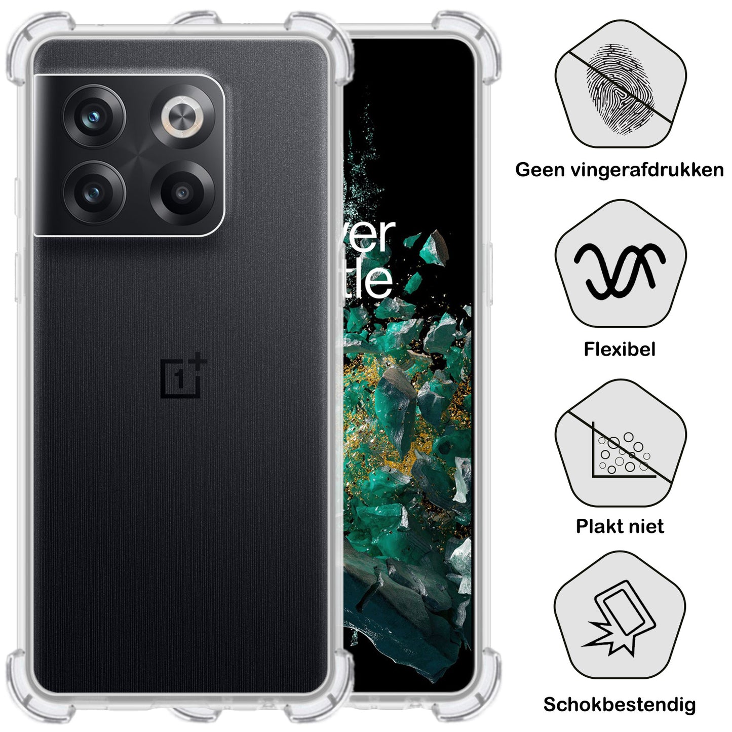 OnePlus 10T Hoesje Shock Proof Siliconen - Transparant