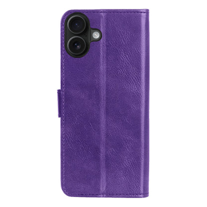 iPhone 16 Plus Hoesje Bookcase Cover met Kaarthouder - Paars