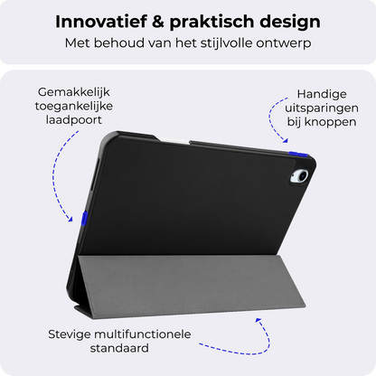 iPad Air 2024 / 2025 (13 inch) Trifold Bookcase Hoes met Penhouder voor Apple Pen - Zwart
