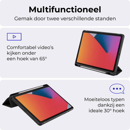 iPad 10.2 2020 Trifold Bookcase Hoes met Penhouder voor Apple Pen - Donkergroen