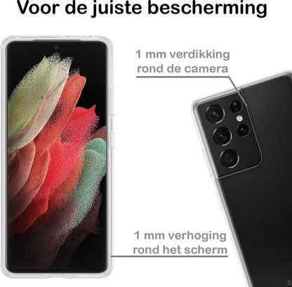 Samsung S21 Ultra Hoesje Siliconen Backcover Lichtgewicht - Transparant