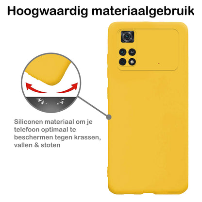 Poco M4 Pro 4G Hoesje Siliconen Backcover Lichtgewicht - Geel