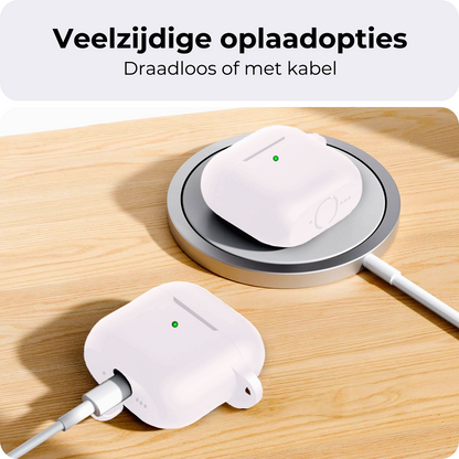 AirPods 4 Hoesje Siliconen Krasbestendig - Wit
