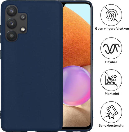 Samsung A32 5G Hoesje Siliconen - Donkerblauw