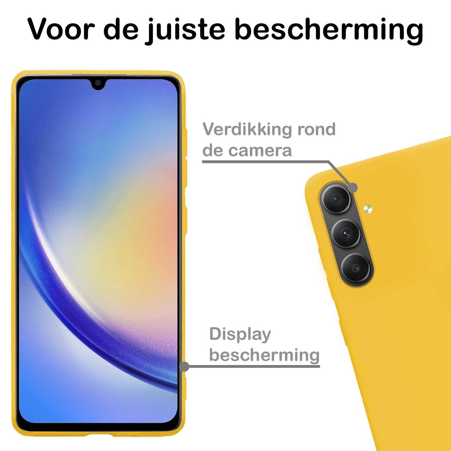 Samsung A34 Hoesje Siliconen - Geel