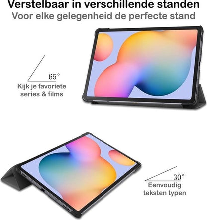 Samsung Galaxy Tab S6 Lite Trifold Bookcase Hoes - Grijs